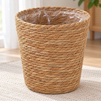 Woven Planter Basket — Natural Tan — product detail — product illustration