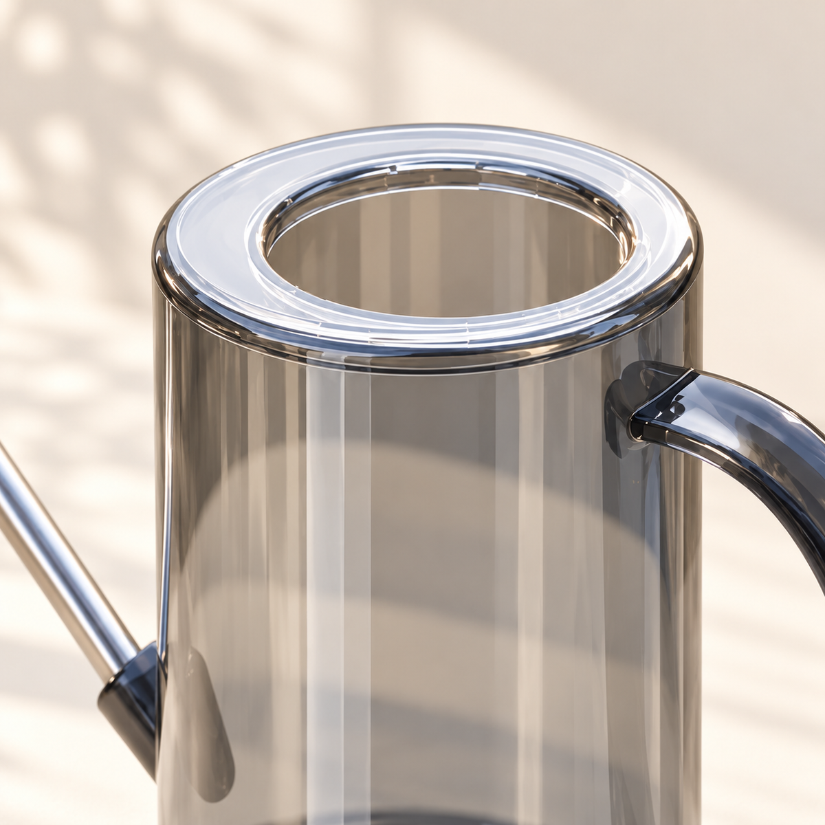 Smoke Gray Long Spout Watering Can — detail — product illustration