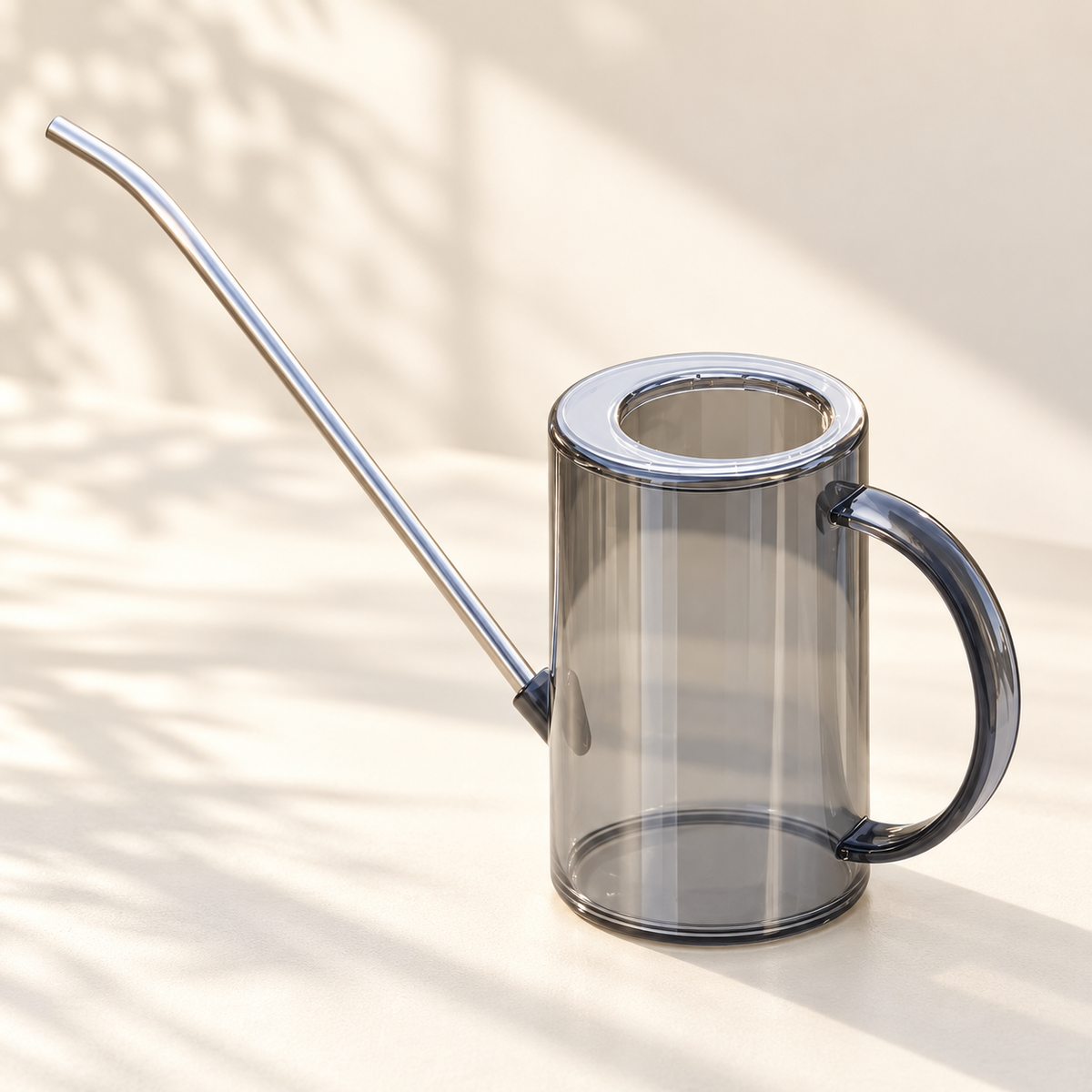 Smoke Gray Long Spout Watering Can — product view — product illustration